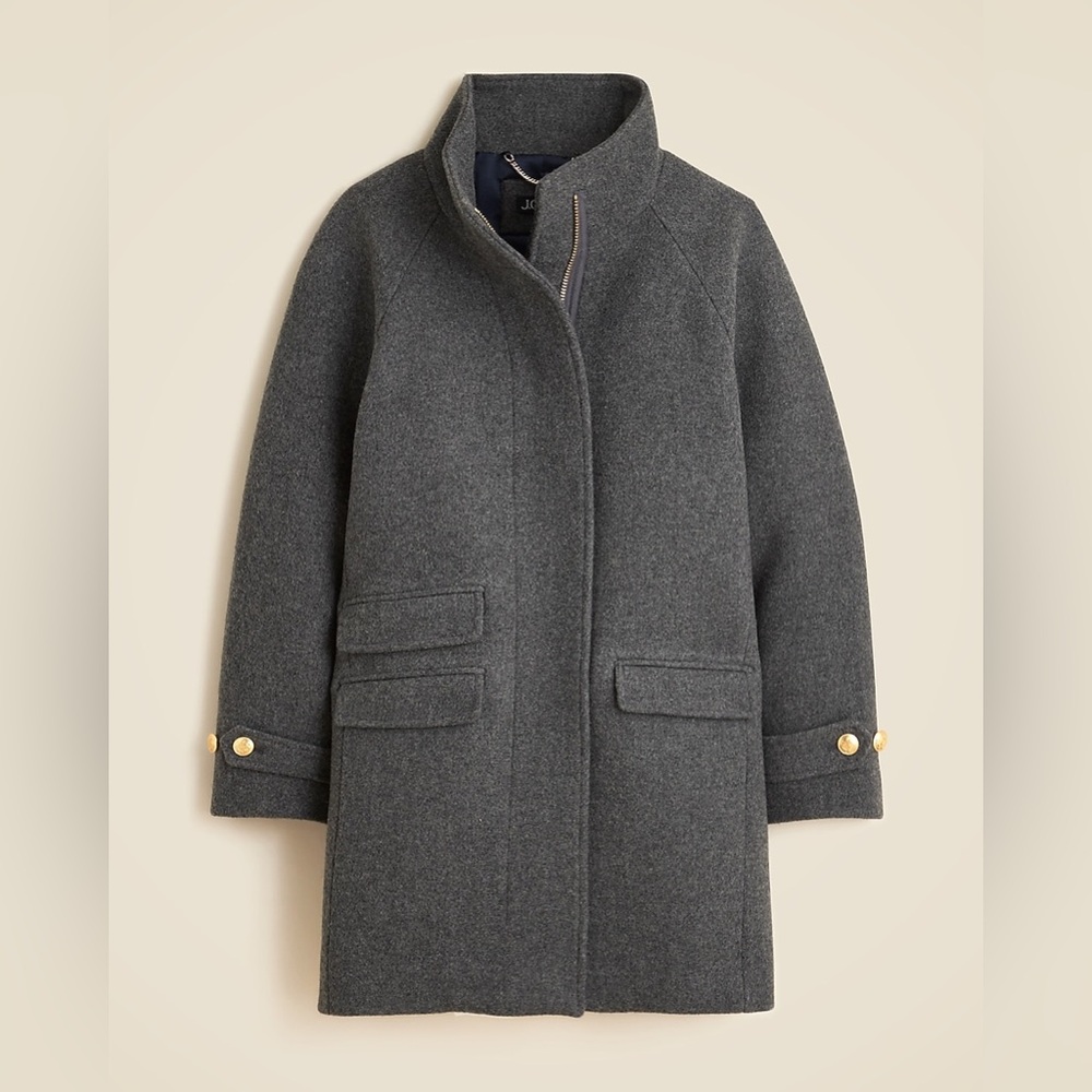 🦏 {PRICE FIRM} J. Crew Toscana Coat in Italian Cloth Wool Blend ~ Gunmetal